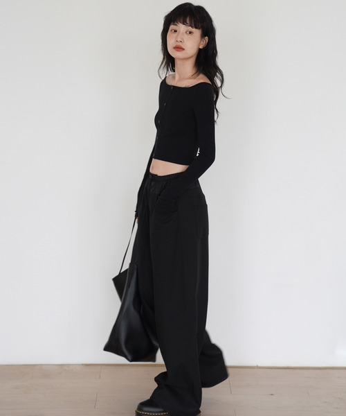23区　今季25SS ストレッチ　ドロストイージーパンツ　黒　34 未使用 2way ドロスト イージーパンツ[品番：AZ000004336]｜andme