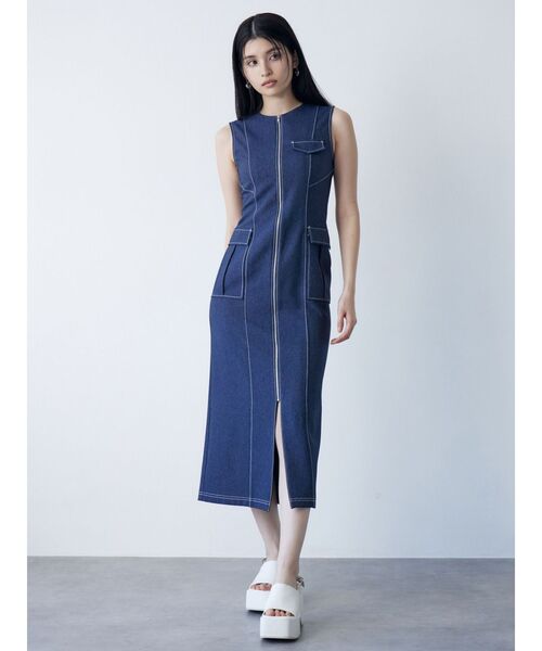 【新品タグ付き】MURUAフロントジップナローワンピース　サイズ2 MURUA ワンピース フロントジップナローワンピース : ZOZOTOWN