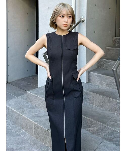 MURUA ワンピース フロントジップナローワンピース : ZOZOTOWN