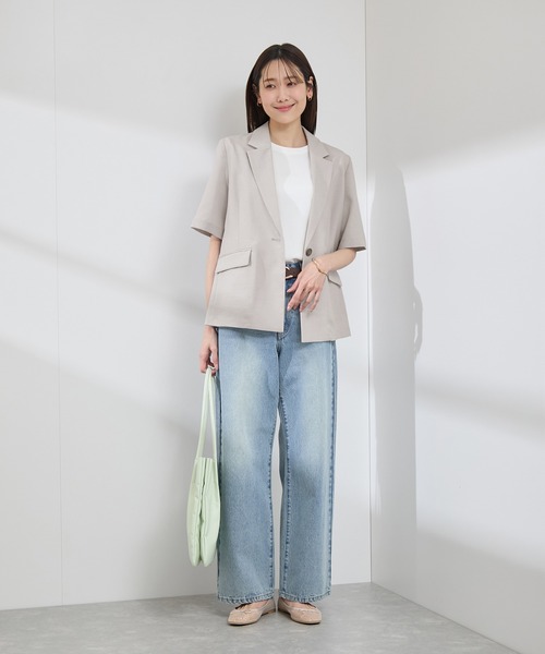 新品未使用☆接触冷感・吸水速乾・防シワエフォートレスリラックスジャケット ROPE' PICNIC ジャケット テーラードジャケット 「接触冷感