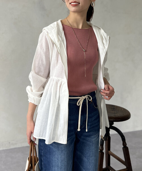 【新品未使用品】Chez toi（シェトワ）シアーペプラムブルゾン　ライトグレー シアーペプラムブルゾン | Chez toi(シェトワ)レディース | PAL