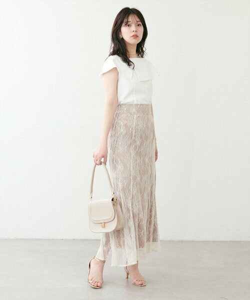natural couture スカート osono長さ変えれる配色レーススカート