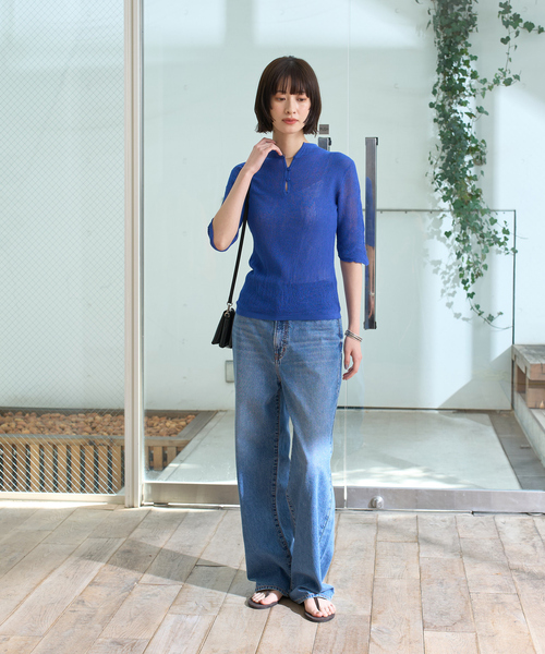 美品/  YURI+PARK ユリパーク 6517-343-0253 ボーダー Vネック ニットセーター/ トップス ネイビー/ホワイト レディース 楽天市場】YURI+PARK ユリパーク 【美品】6517-343-0253