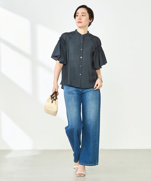 NOLLEY'S Sophi ブラウス シャツ シアーフレアスリーブブラウス