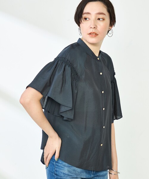 NOLLEY'S Sophi ブラウス シャツ シアーフレアスリーブブラウス