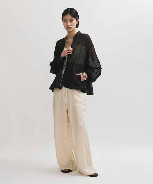 ADAM ET ROPE' カーディガン ドロストシアーメッシュ