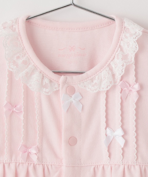mezzo piano ベビー服 ロンパース タックリボン半袖2wayオール