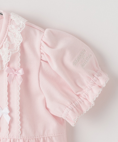 mezzo piano ベビー服 ロンパース タックリボン半袖2wayオール