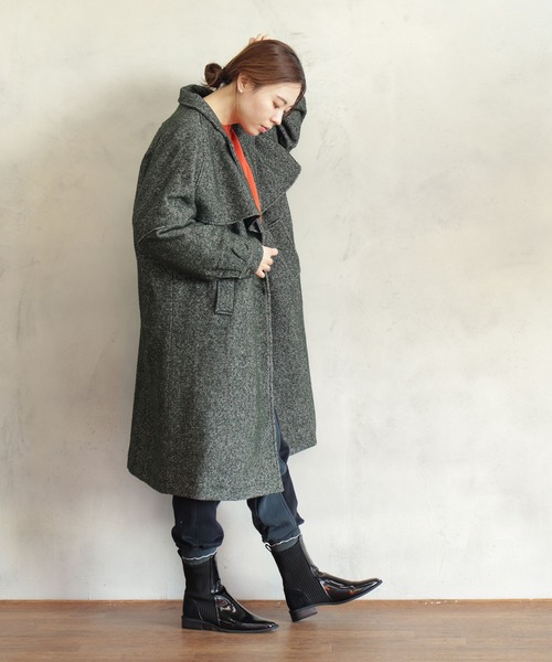 「BITTOKO」 チェスターコート FREE グリーン レディース_画像9