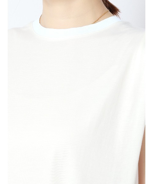 tシャツ クルーネックプルオーバー ノースリーブ ウォッシャブル 接触冷感 レーヨンポンチ レディース tシャツ クルーネックプルオーバー ノースリーブ ウォッシャブル