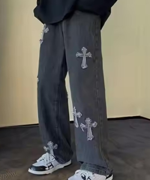 Bling Leads ジーンズ Z)「BLINGLEADS」ABM21623 クロスパッチ DENIM