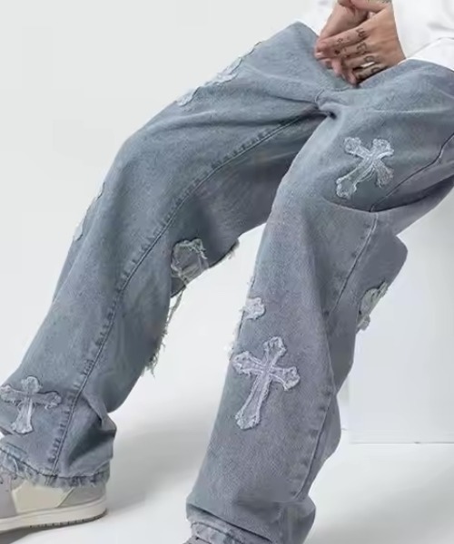 Bling Leads ジーンズ Z)「BLINGLEADS」ABM21623 クロスパッチ DENIM