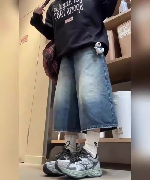 B'day ワイドパンツ ハーフパンツ ジーンズ 短パン 「 B'day