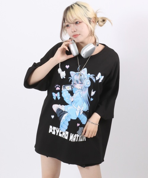 tシャツ PSYCHONAITION（サイコネーション）寝田ルネ イラストプリント