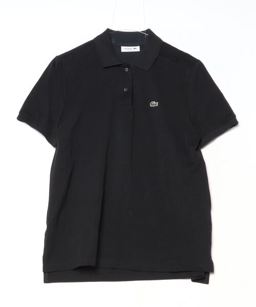 「LACOSTE」 半袖ポロシャツ 38 ブラック レディース