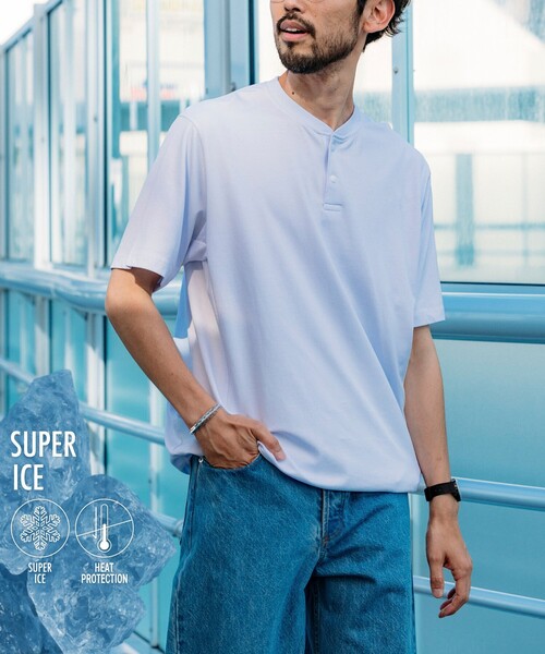 FREAK'S STORE（フリークスストア） tシャツ SUPER ICE HENLEY NECK