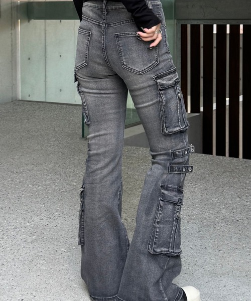 STUDS BELT FLARE デニム　23インチ STUDS BELT FLARE デニム23インチ