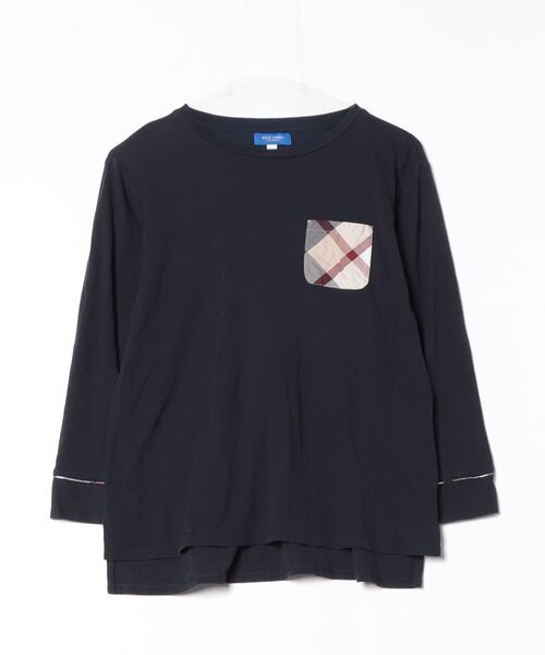 「BLUE LABEL CRESTBRIDGE」 長袖カットソー 38 ネイビー レディース