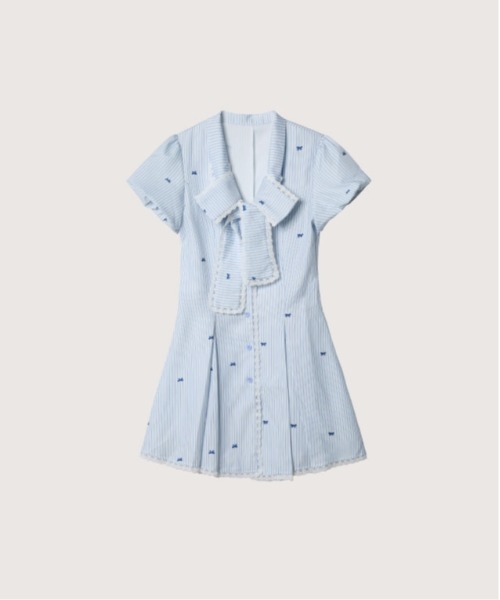 LA POMME petit（ラポミ・プチ） ワンピース 半袖 Preppy Style Stripe