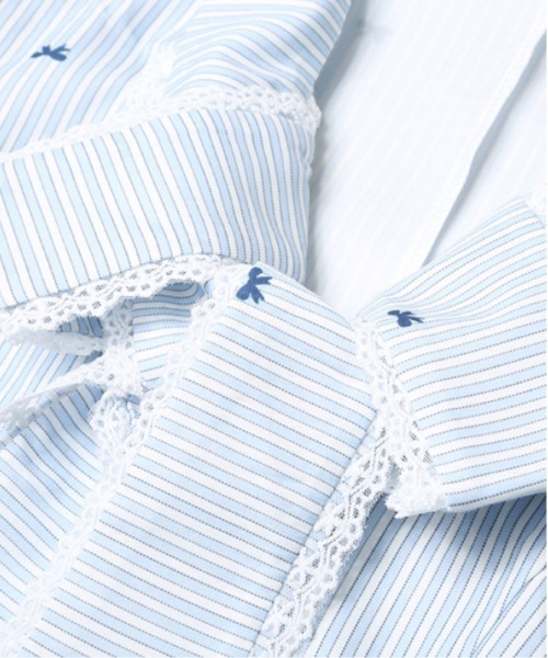 LA POMME petit（ラポミ・プチ） ワンピース 半袖 Preppy Style Stripe