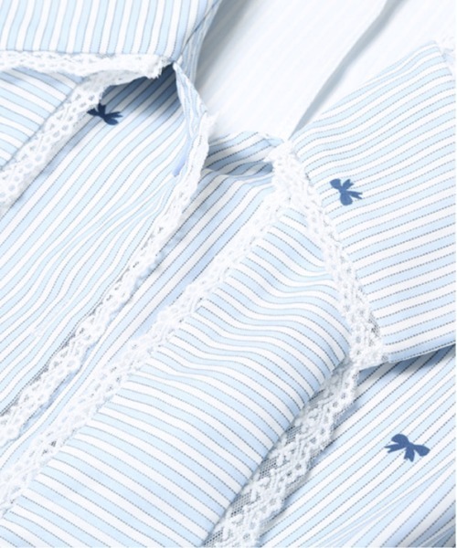 LA POMME petit（ラポミ・プチ） ワンピース 半袖 Preppy Style Stripe