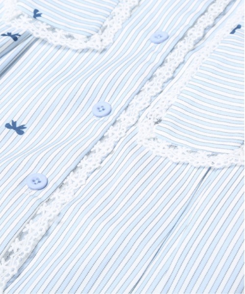 LA POMME petit（ラポミ・プチ） ワンピース 半袖 Preppy Style Stripe