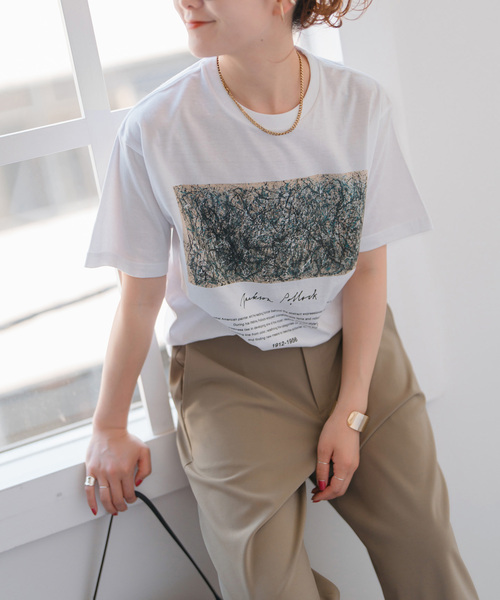 Spick & Span 【DESIGNERS REMIX】スリーブレスTシャツ Spick＆Span tシャツ ART GRAPHIC Tシャツ レディース