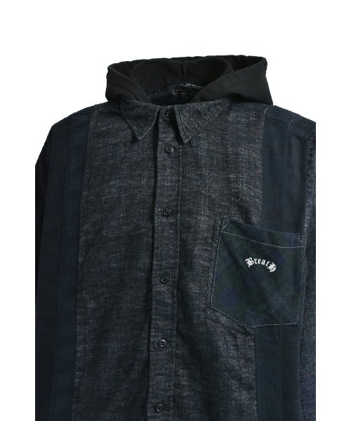 BREATH シャツ × Needles 7 CUTS WIDE SHIRT W/HOOD / BLK メンズ