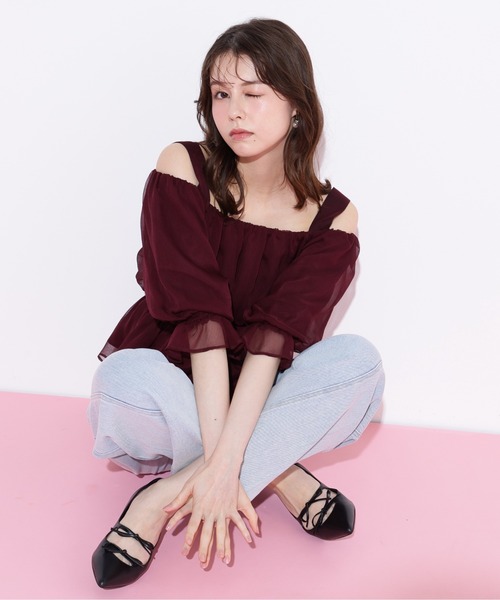 JILL by JILL STUART ◇楊柳オフショルパフブラウス セール】◇楊柳オフショルパフブラウス（シャツ/ブラウス）｜JILL by