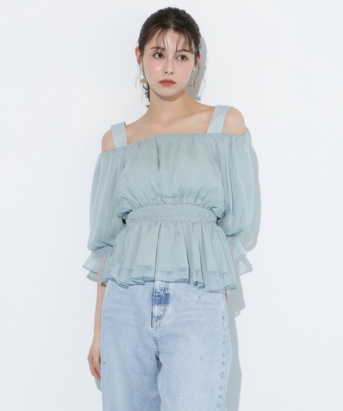 JILL by JILL STUART ◇楊柳オフショルパフブラウス JILL by JILL STUART（ジルバイジルスチュアート） ブラウス シャツ