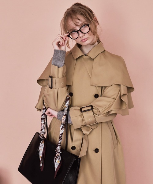 MORGAN HOMME✨未使用級　2way ライナー付トレンチコート　千鳥柄 Cherir Mignon トレンチコート コート 「Cherir Mignon」- Silhouette