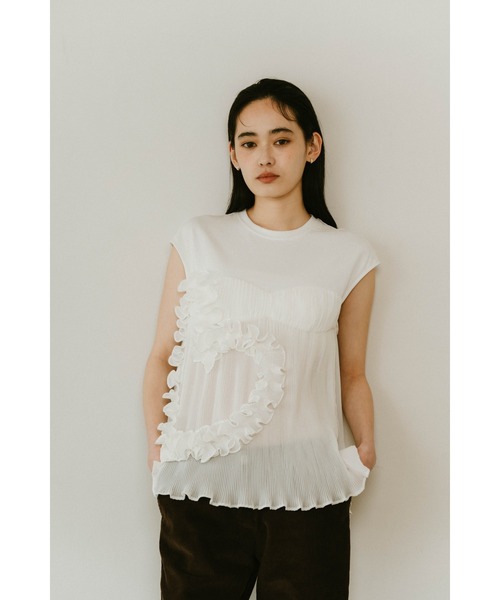 tシャツ Knuth Marf heart motif tulle tops レディース