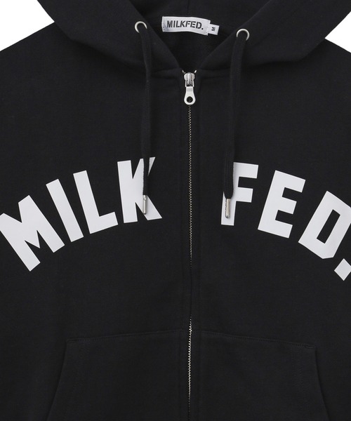 MILKFED.（ミルクフェド） パーカー ARCH LOGO ZIP UP HOODIE