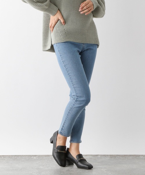 「GLOBAL WORK」 スキニーデニムパンツ LARGE ネイビー レディース