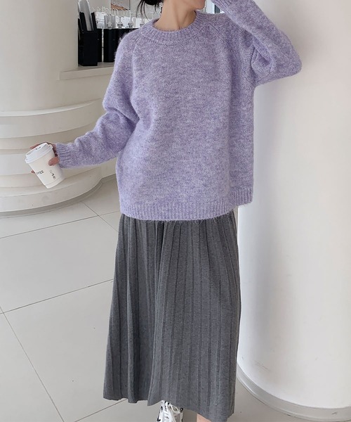 LOWO ニット セーター カラーニット プルオーバー レディース