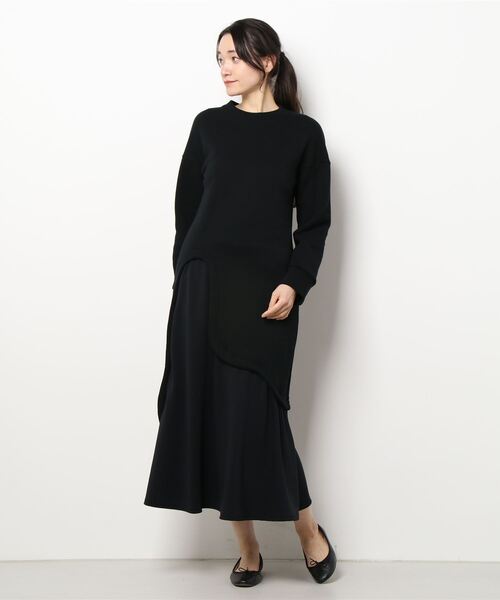UN3D.（アンスリード） 長袖ワンピース 36 ブラック レディース