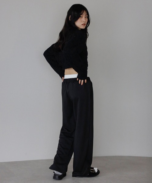 ENC スウェットパンツ ジャージ double waist straight sweat pants
