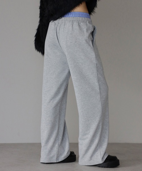 ENC スウェットパンツ ジャージ double waist straight sweat pants