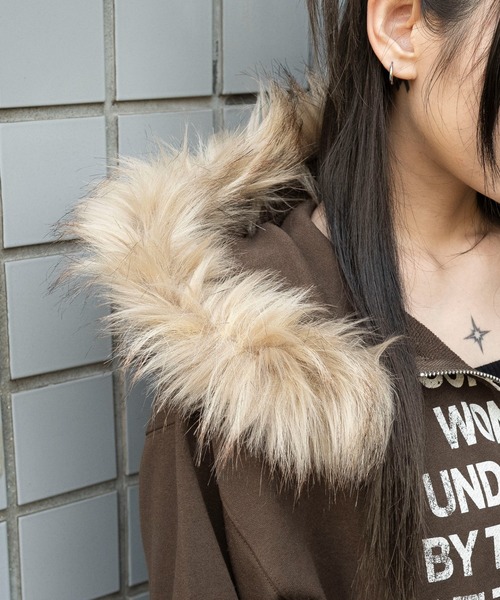 新作新品♥️ 【USAGI ONLINE限定】ファーフードパーカー✨ LBEG 0 WEGO（ウィゴー） パーカー WEGO/「25年秋冬新作」ファーフード