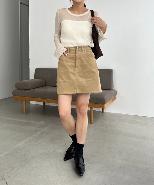 コーデュロイ台形スカート36 CAPRICIEUX LE'MAGE（カプリシューレマージュ） スカート 「新色