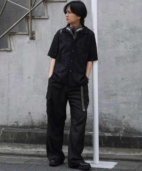 「WYM LIDNM」 半袖シャツ S チャコールグレー メンズ_画像9