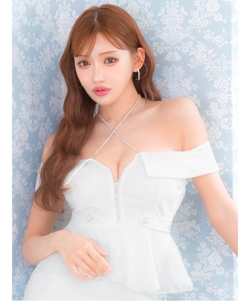 DAZZY（デイジー） ドレス セクシーネックビジューオフショル胸元