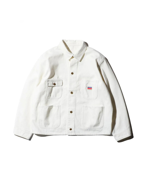 美品希少　PAY DAY ホワイト カバーオール　エンジニアジャケット　L PENNEYS（ペニーズ） デニムジャケット gジャン 「PENNEY'S 」10oz
