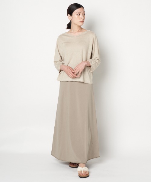 「HELIOPOLE」 Vネックニット 38 ベージュ レディース_画像4