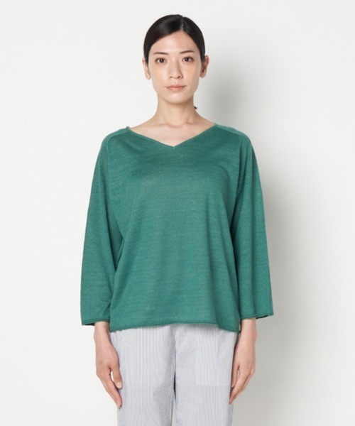 「HELIOPOLE」 Vネックニット 38 ベージュ レディース_画像5