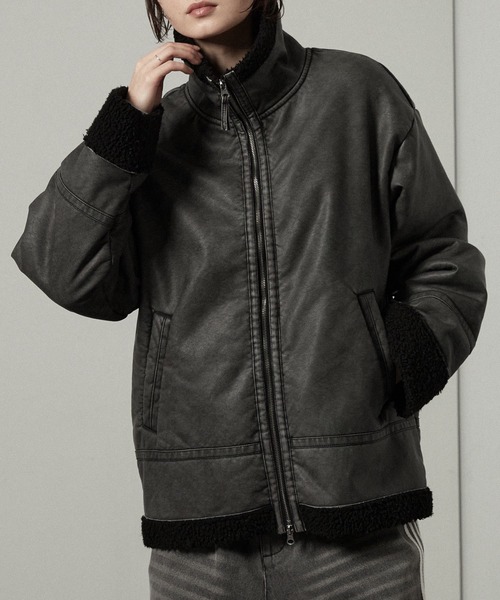 ムートンジャケット ムートンコート 「Alfred Alex」ヴィンテージ加工