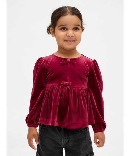GAP（ギャップ） tシャツ ベロア リボントップス (幼児・ベビー