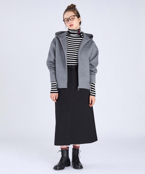 Agnes b. 八の字　コットンジップパーカー　グレー　フーディー To b. by agnes マウンテンパーカー ウインドブレーカー WEBスペシャル