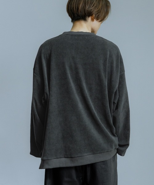 ヘンリーネック tシャツ 細畝 長袖カットソー メンズ レディース