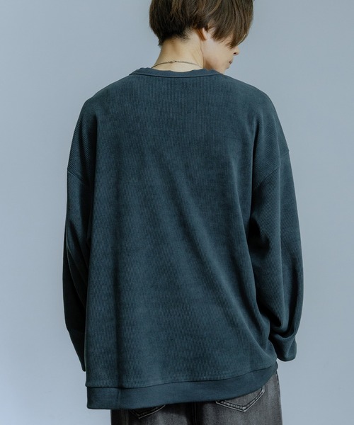 ヘンリーネック tシャツ 細畝 長袖カットソー メンズ レディース